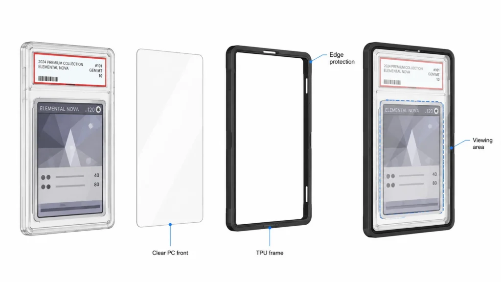 PC sheet and TPU frame structure for a custom PSA slab protector