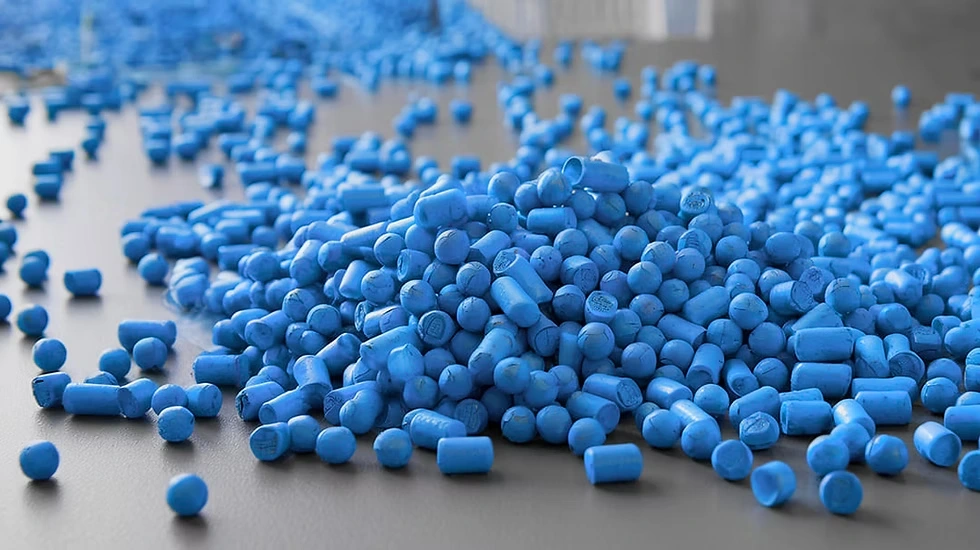 Recycled plastic regrind granulate ready for reuse in molding