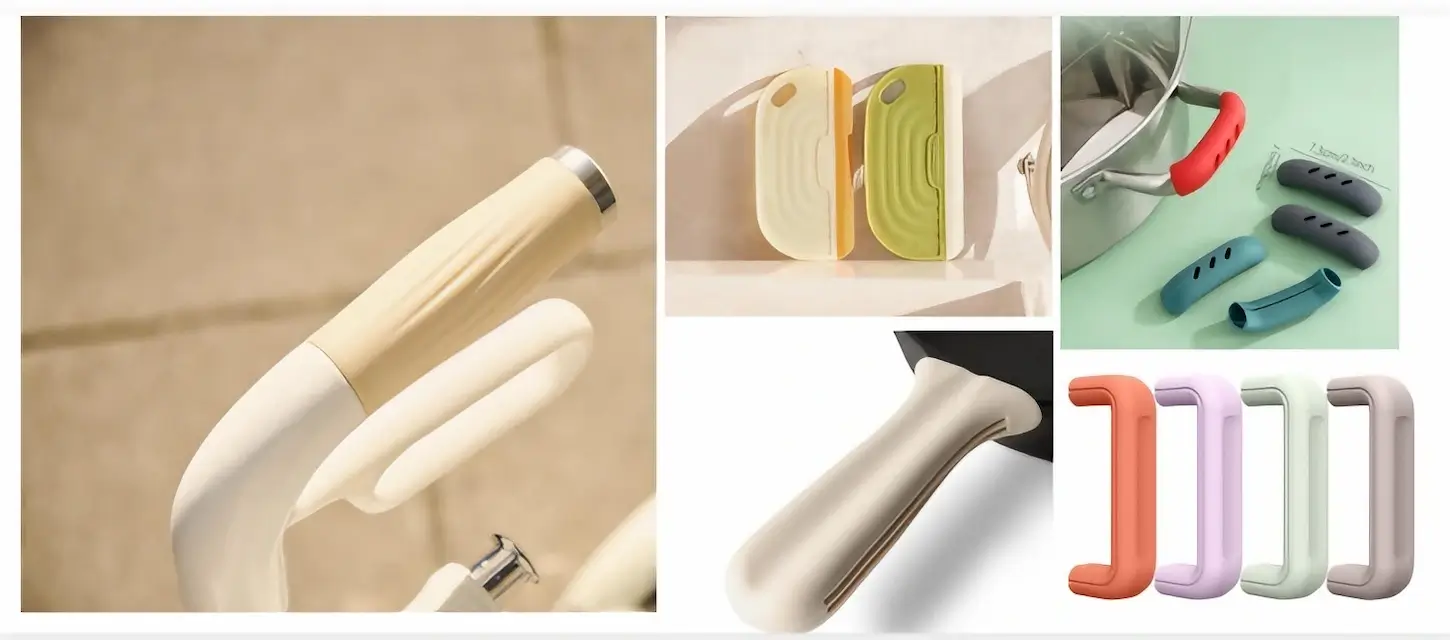 LSR and TPU material samples in different textures for grip testing