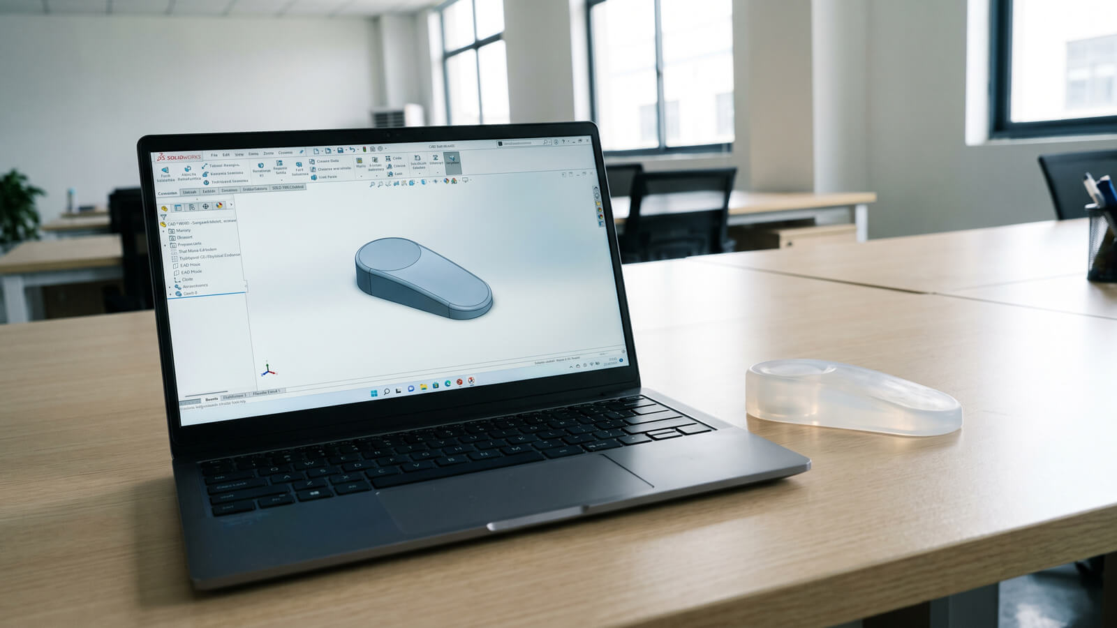 Comparison of a mesh-based STL file versus a solid CAD STEP file used for LSR mold design